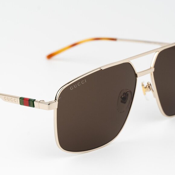 Gucci Men NAVIGATOR Sunglasses Gold Brown Aviator GG1676S 002 BRAND NEW - Picture 6 of 13